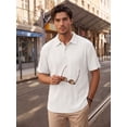 thumbnail image 2 of RICHCOIN Polo Shirts for Men Summer Short Sleeve Textured Knit Casual Golf Tops Collared T Shirt, 2 of 7