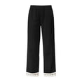 thumbnail image 6 of Plus Size Casual Pants for Womens Summer Fashion Cotton and Linen Solid Color Ruffle Elastic Waist High Waist Long Pants, 6 of 6