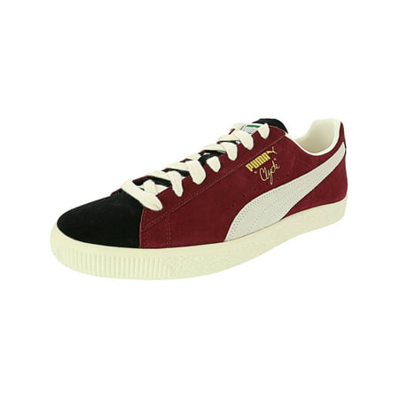 Puma Men's Clyde From The Archive Black / Cordovan Whisper White Ankle-High Suede Fashion Sneaker -