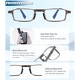 thumbnail image 7 of Ultra Thin Folding Reading Glasses for Men 2 Pack Blue Light Blocking Compact Computer Foldable Readers With Case, 7 of 7