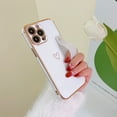 thumbnail image 5 of Dteck for iPhone 12 Pro Max Case with Strap Luxury Love Heart Plating Gold Bumper Phone Cover Wristband Kickstand Full Body Protective Slim Case For iPhone 12 Pro Max,White, 5 of 5