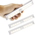 thumbnail image 1 of Jinsinto Set Of 3 Led Motion Sensor Lights Indoor Wardrobe Light 10 Leds Wireless Spotlight (warm), 1 of 5