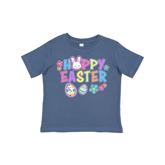Inktastic Happy Easter with Bunny Face and Easter Eggs Girls Toddler T-Shirt