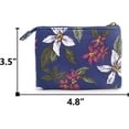 thumbnail image 3 of Women Small Zipper Coin Purse - Handmade Fabric Flower Embroidered Change Pouch - Cotton Double Zipper Wallet, 3 of 5