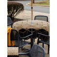 thumbnail image 4 of Outdoor Tablecloth with Umbrella Hole and Zipper, Brown Geometric Square Table Cloth 60x60 Inch Waterproof Tablecloth, Modern Abstract Art Ombre Picnic Table Cover for Patio Camping, 4 of 7