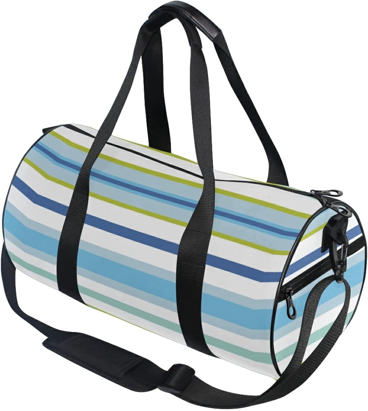 Bag Blue White Stripes Duffel Bag Travel Sports Gym Bag