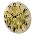 thumbnail image 3 of Designart 'Abstract White Meadow Flowers' Traditional Wood Wall Clock, 3 of 5