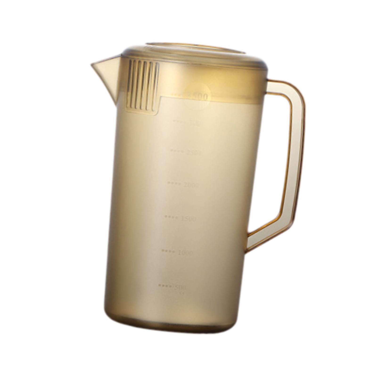 Fiocias Pitcher with scale, portable water pitcher, beverage pot, kettle for restaurant, 3500ml Brown