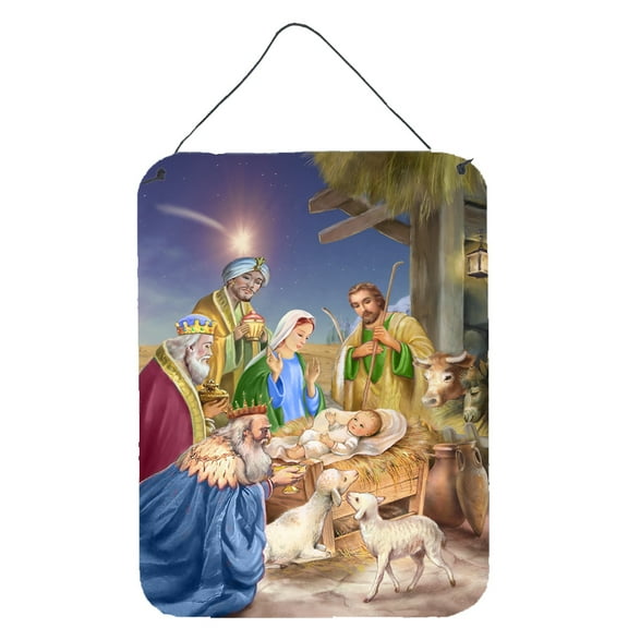 Carolines Treasures APH6897DS1216 Christmas Nativity with Wise Men Wall or Door Hanging Prints 12x16 multicolor