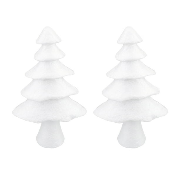 EeaseMX 2 piezas de 28 cm, modelo de árbol de Navidad blanco, material de manualidades para niños, adorno navideño, accesorios decorativos para niños.