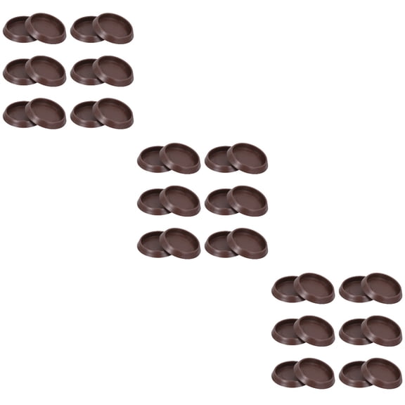 MERRYHAPY Furniture Caster Cups Brown Plastic Non Skid for Home Use 36Pcs