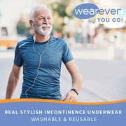 Wearever Mens Incontinence Underwear Washable Bladder Control Briefs, 3-Pack