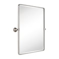 thumbnail image 2 of TEHOME Farmhouse Pivot Rectangle Bathroom Mirror Brushed Nickel Metal Framed Tilting Beveled Vanity Mirrors for Wall, Overall 27.91x 30 inches (Mirrror 24 x 30 inches), 2 of 9