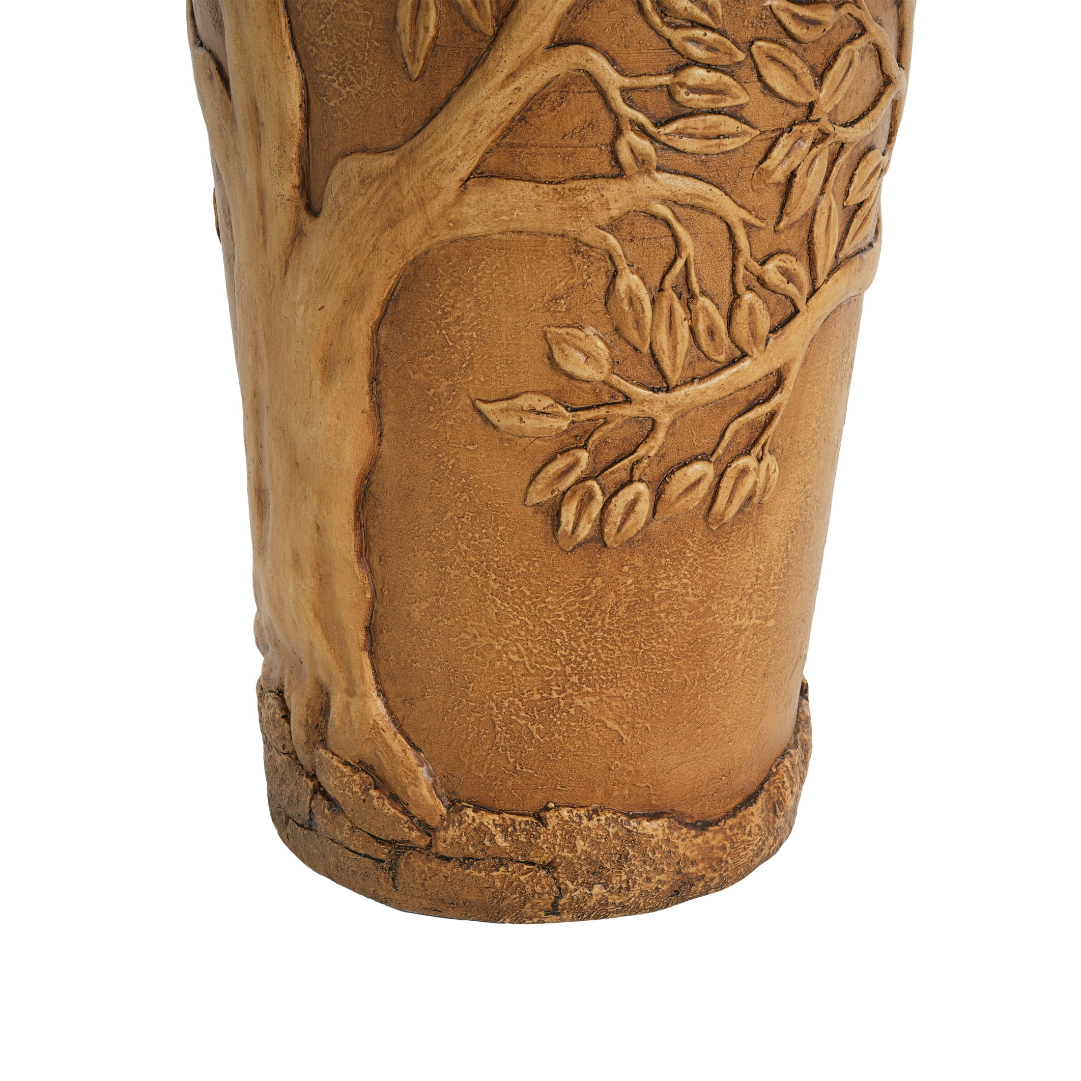 Christopher Knight Home 25" Tall MGO Outdoor Indoor Decorative Planter with 3D Tree of Life Texture, Antique Bronze