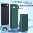 thumbnail image 3 of LAICAIW for Google Pixel 6a Phone Case: Dual Layer Protective Heavy Duty Cell Phone Cover Shockproof Rugged with Non Slip Textured Back-Military Drop Protection Bumper Tough (Dark Green), 3 of 7