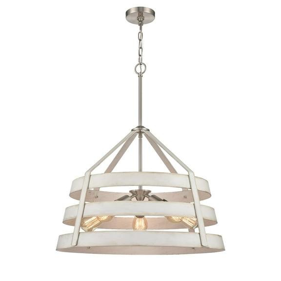 Elk Home 24-Inch Wide Brigantine Chandelier, Transitional-Satin Nickel