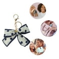 thumbnail image 3 of Unique Bargains 1 Pc Fashion Polka Dot Print Scarf Handbag Charm Bag Accessories Blue, 3 of 5