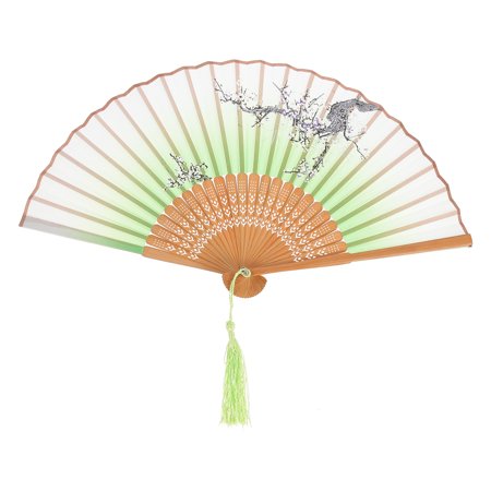 

NUOLUX Chinese Style Folding Fan Bamboo Fan for Performance Antique Folding Tassel Fan