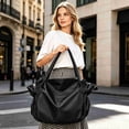 thumbnail image 4 of QISIWOLE Lay-Flat Drawstring Tote, Foldable Drawstring Tote Bag Large Lightweight Shoulder Bag for Daily Use, 4 of 6