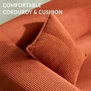YINIX 78,6 Convertible Sofa Couch with 2 Pillows, Sleeper Sofa Bed for Living Room, Small Spaces, Orange