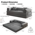 thumbnail image 3 of VKHCU 79" Convertible Sofa Bed, 5-in-1 Sleeper Sofa, Boneless Couch with Fixed-Shape Frame, Corduroy Folding Floor Sofa for Living Rooms,Bedroom, Apartment, No Assembly Required, Dark Gray, 3 of 9