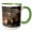 Green/White, variant on 3drose, Usa, California, La Jolla. Baby Sea Lion on Sand., 11oz Two-tone Black Mug