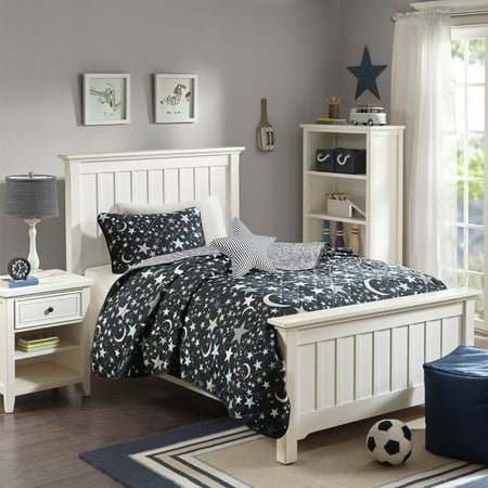 Full Midnight Dreams Bedding Coverlet Set Charcoal
