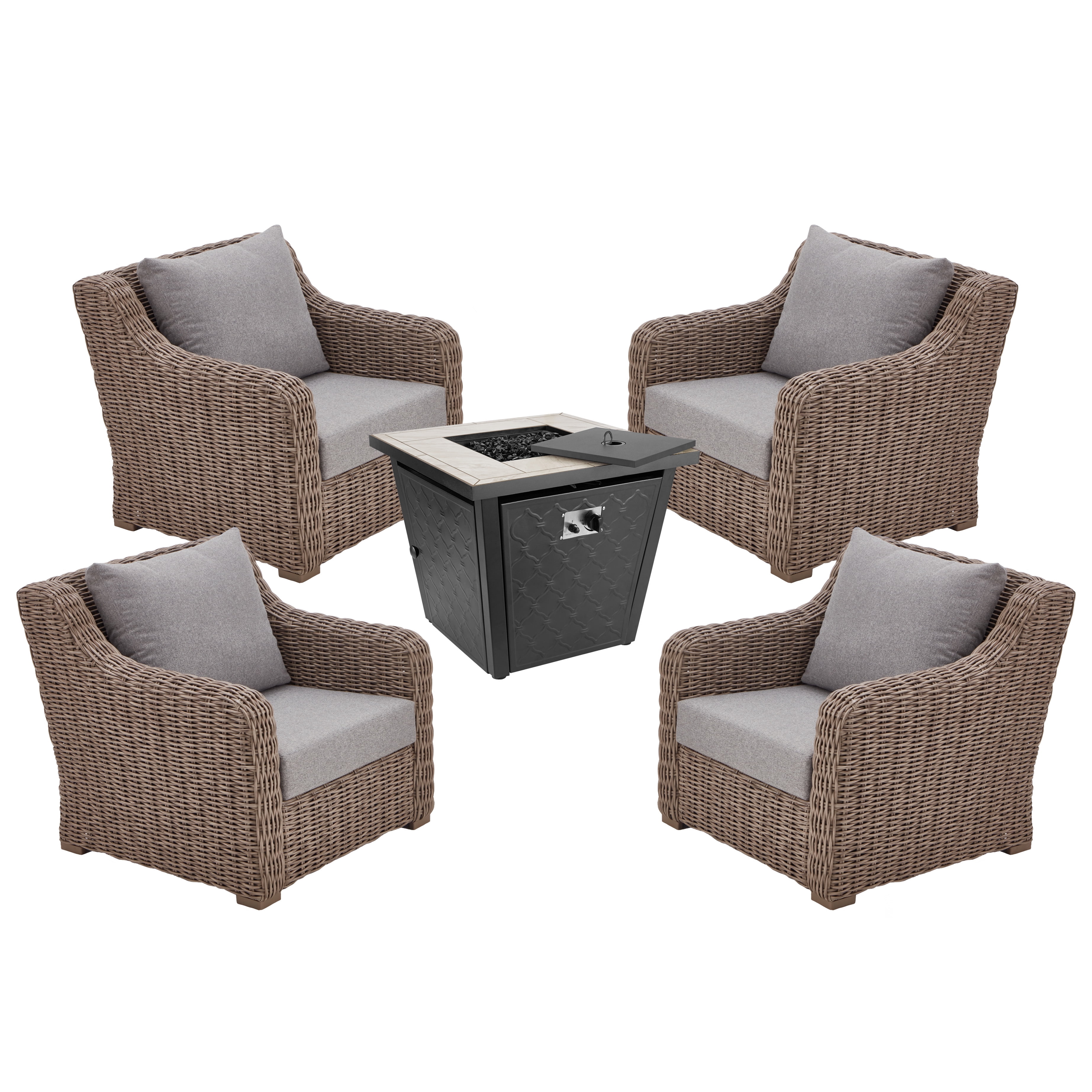 Better Homes Gardens Bellamy 5 Piece Outdoor Chat Set with