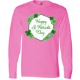 thumbnail image 3 of Inktastic Happy St. Patrick's Day Clovers Long Sleeve T-Shirt, 3 of 5