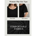 thumbnail image 6 of LANREMON Womens Tops Short Sleeve Summer Plus Size T shirt Loose Top Crew Neck Top Basic Cotton T Shirts Casual Summer Clothes Black 4XL, 6 of 8