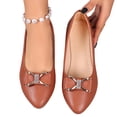 thumbnail image 4 of Women's Flats Shoes Ballet Flats Dress Shoes Comfortable PU Leather Slip on Shoes for Women Brown 7.5, 4 of 7