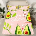 thumbnail image 2 of Erosebridal Kawaii Avocado Sheet Set Full, Cartoon Leaf Plant Bedding Sets Full Size, Romantic Decor, 4pcs, 2 of 7