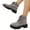 Gray, variant on IEMIEMIEM Women's Rhinestone Platform Combat Boots Lace Up Chunky Heel Lug Sole Glitter Ankle Boots Sparkly Fashion Booties for Party Daily Wear Red 5 Wide