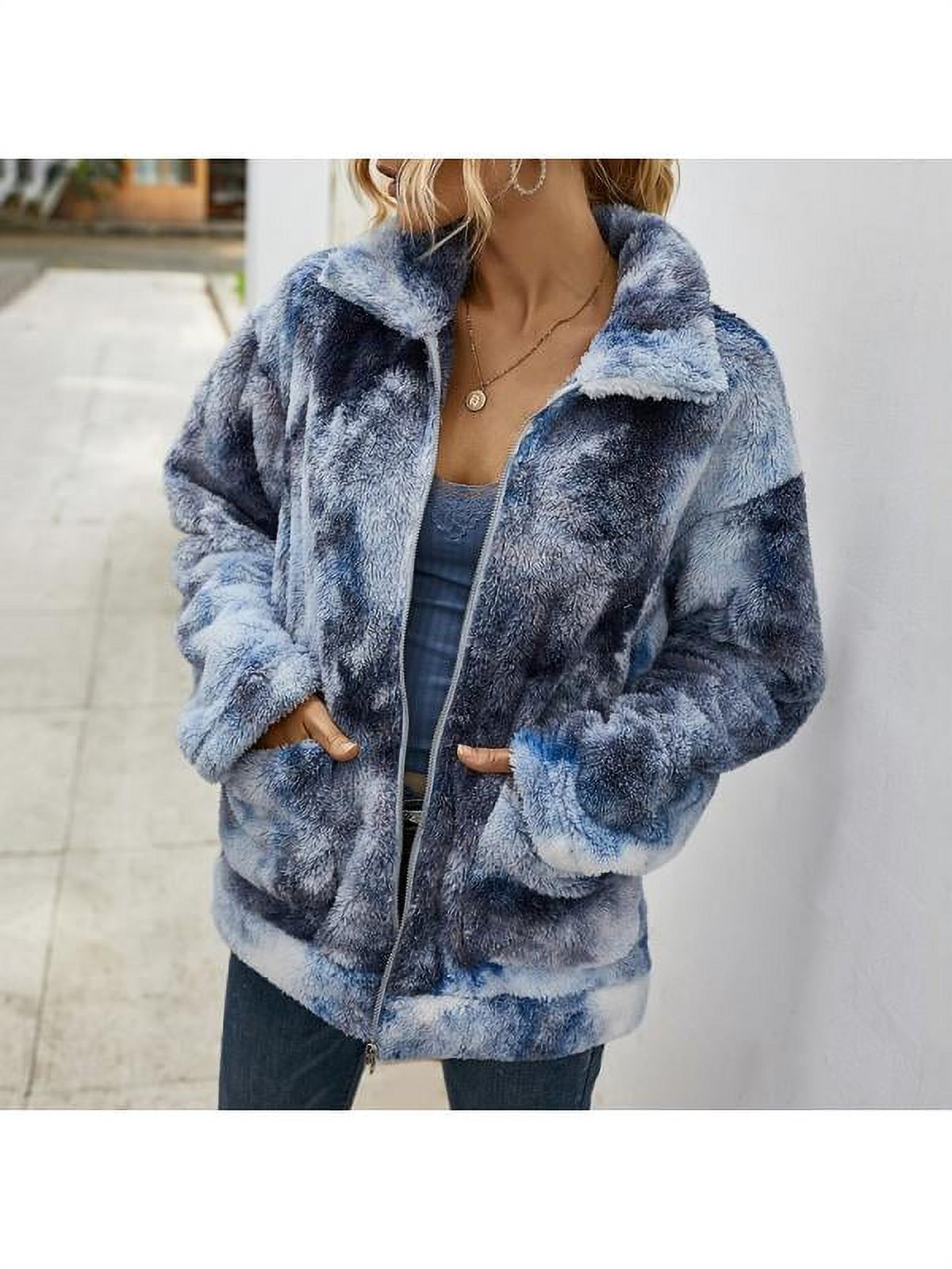 Luxsea Women Autumn Casual Ladies Fashion Tie Dye Jacket With Pocket Daily Coats - image 4 of 7