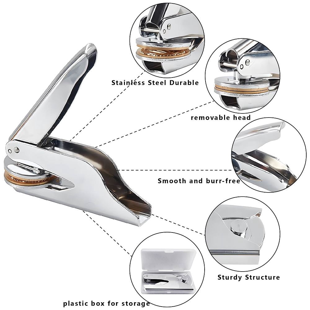 1set Non-Custom Embosser Hand-Held Embossing Stamp Seal Embosser for Books Envelopes Napkins Word 42mm