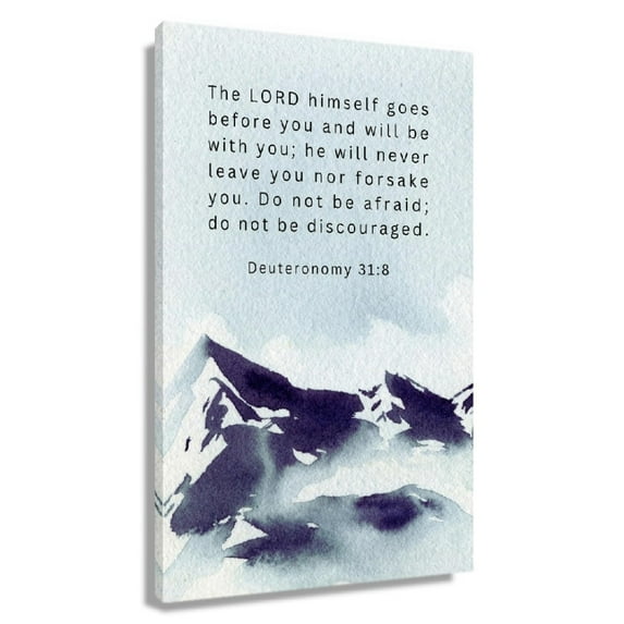Mountain Wall Art Bible Verse Wall Art Modern Paintings Giclee Prints On Canvas For Living Room Framed 12×18 in
