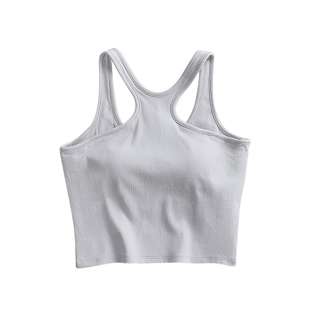 Timegard Womens Tank Tops Summer Racerback Comfy Solid Color Sleeveless Workout Cropped Tops Sports Bras