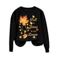thumbnail image 2 of Uootdi Thanksgiving Long Sleeve Sweatshirts for Women Fall For Jesus He Never Leaves Sweatshirts Gift Women Cute Fall Autumn Ch ristian, 2 of 5