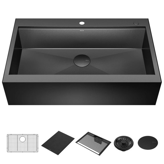 Delta 95D9031-T36S-GS Rivet 36" Workstation Farmhouse Apron Front Kitchen Sink Drop-In 16
