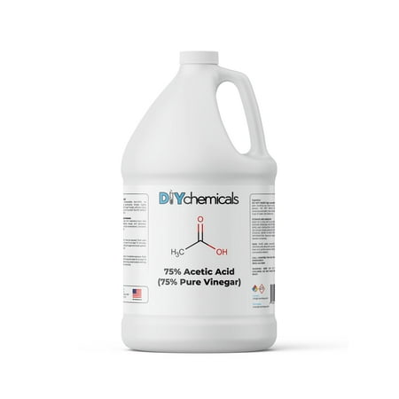 DIYChemicals 75% Acetic Acid Solution - Industrial Grade, Highly Concentrated Formula, Industrial "Vinegar", Rust Removal, Photographic Film, Cleaning - (Gallon)