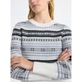 thumbnail image 4 of Free Assembly Women's and Women’s Plus Fair Isle Pullover Sweater with Tall Cuffs, Midweight, Sizes XS-4X, 4 of 6