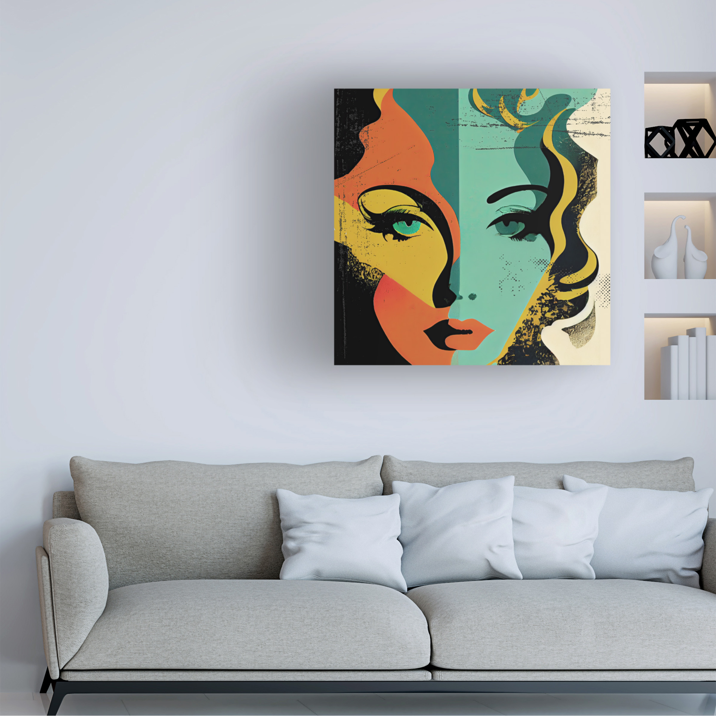 Canvas Wall Art - Sasha 'Pop Tech Glam VI' Wall Art for Living Room, Bedroom, or Office DÃ©cor by Trademark Fine Art - 24 x 24 Inches