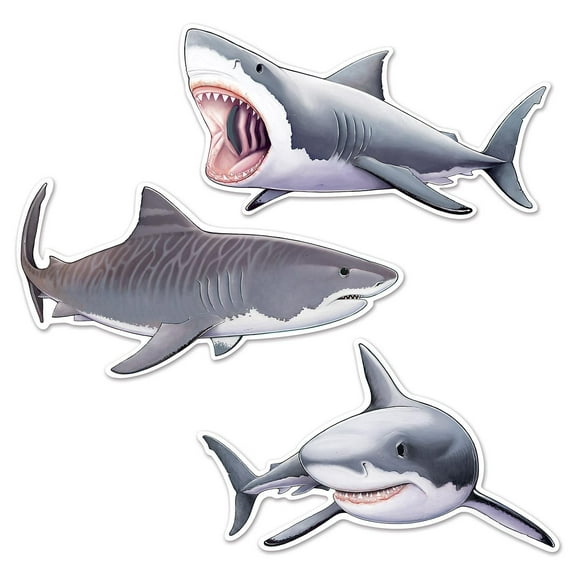36 Pack Beistle Shark Cutout Decorations
