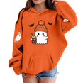 thumbnail image 4 of DJDLJWCJ Boys Halloween Graphic Hoodie Kids Halloween Print Pullover Sweatshirts, Fun Casual Fall Festival Tops Orange Size 10, 4 of 5