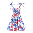 thumbnail image 4 of mgoYE Toddler Girls 4th of July Dress Girls American Flag Outfit Kids Patriotic Independence Memorial Day Dress 1-6 Years(Dark Blue,4-5 Years), 4 of 5