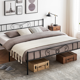 thumbnail image 4 of Cama de metal King Size con cabecero y piecero - Plataforma sólida con almacenamiento inferior - Lamas reforzadas, sin box spring - Montaje fácil y silencioso - Negro, KING, 4 of 8