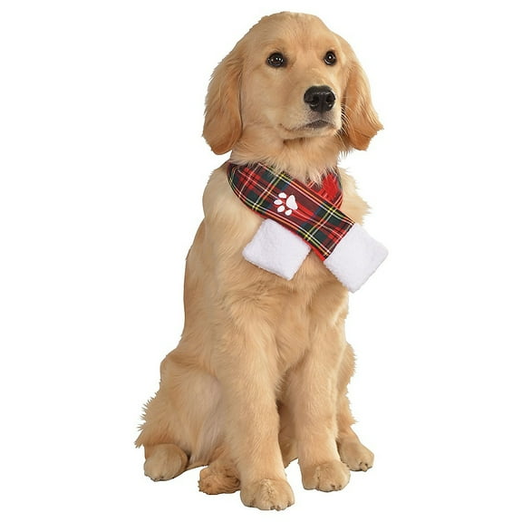 Plaid Christmas Scarf Cute Fancy Dress Halloween Pet Dog Cat Costume Accessory