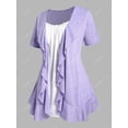 thumbnail image 3 of Camiseta Talla Extra Volantes y Lazo Frontal Rosegal  Camisetas tallas grandes, 3 of 5