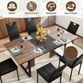 thumbnail image 5 of ChVans 7 Pcs Dining Table Set for 4-6 People with Chairs,70" Kitchen Dinner Table W/Waterpoof Wooden Tabletop,6 PCS Upholstered PU Chairs,Rectangular Wood Tables W/Adjustable Leg for Home Dining Room, 5 of 10