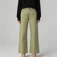 thumbnail image 4 of Cagogo Women's Wide Leg High Waisted Trousers with Pockets Striped Casual Streetwear Long Pants Vacation Travel Lounge Outfits Summer Clothes, Yellow S, 4 of 6
